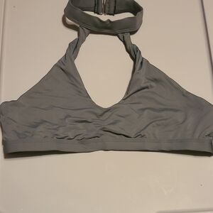 Gray Halter Swim Top